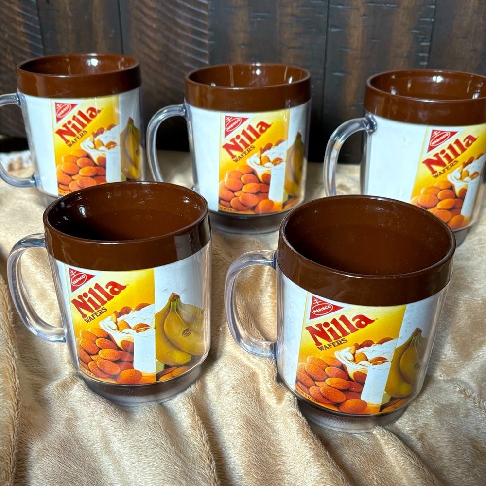 Nilla Wafers Mugs Advertising Rare Very Clean. Set Of 5  Vintage
